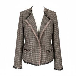 Ro & De Pink tweed women's jacket blazer M career office professional whiskered